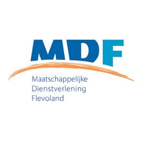 Logo MDF, maatschappelijke dienstverlening Flevoland