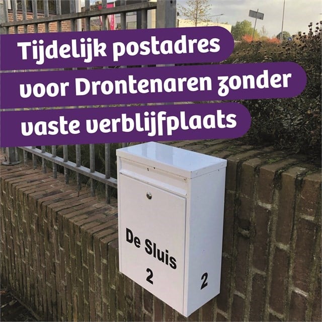 Foto brievenbus De Sluis 2 voor een tijdelijk postadres