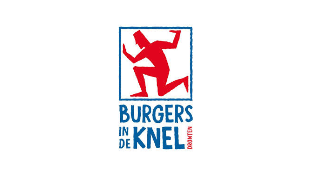 Logo Burgers in de Knel rood met blauw